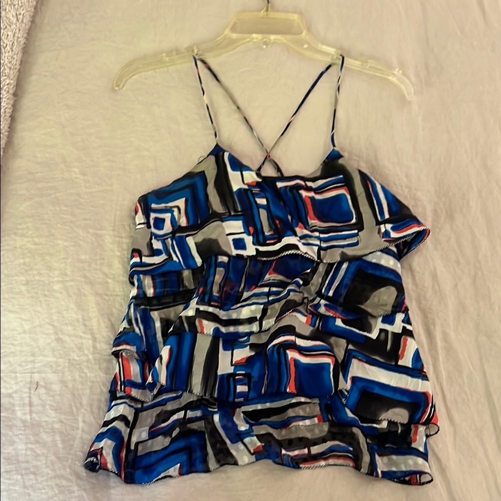 Poleci Abstract Blue/Black Women's Top